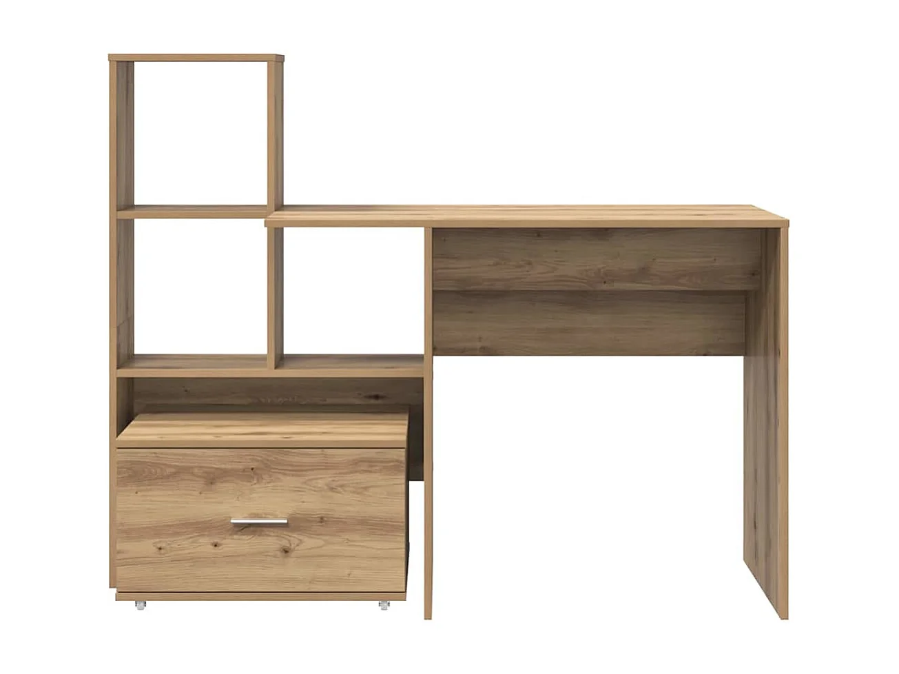Bureau met lade artisanaal eikenkleurig 131,5 x 50 x 106,5 cm
