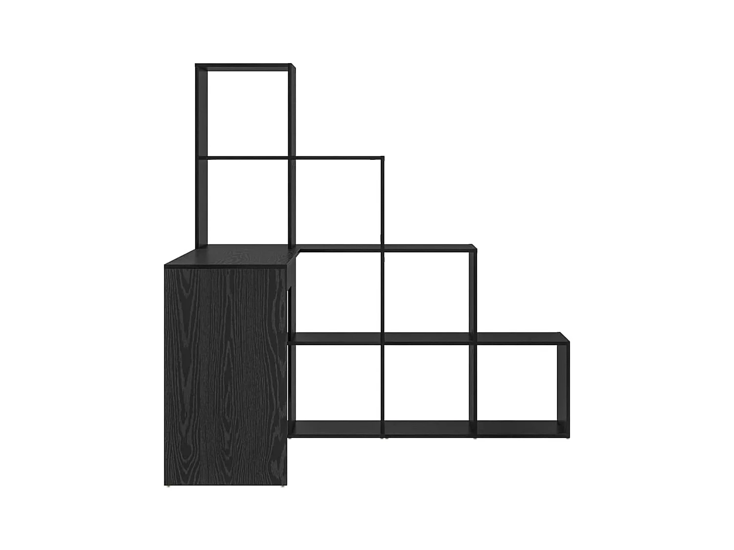 Bureau d'angle avec étagère Chêne noir 101.5 x 149.5 x 149.5 cm