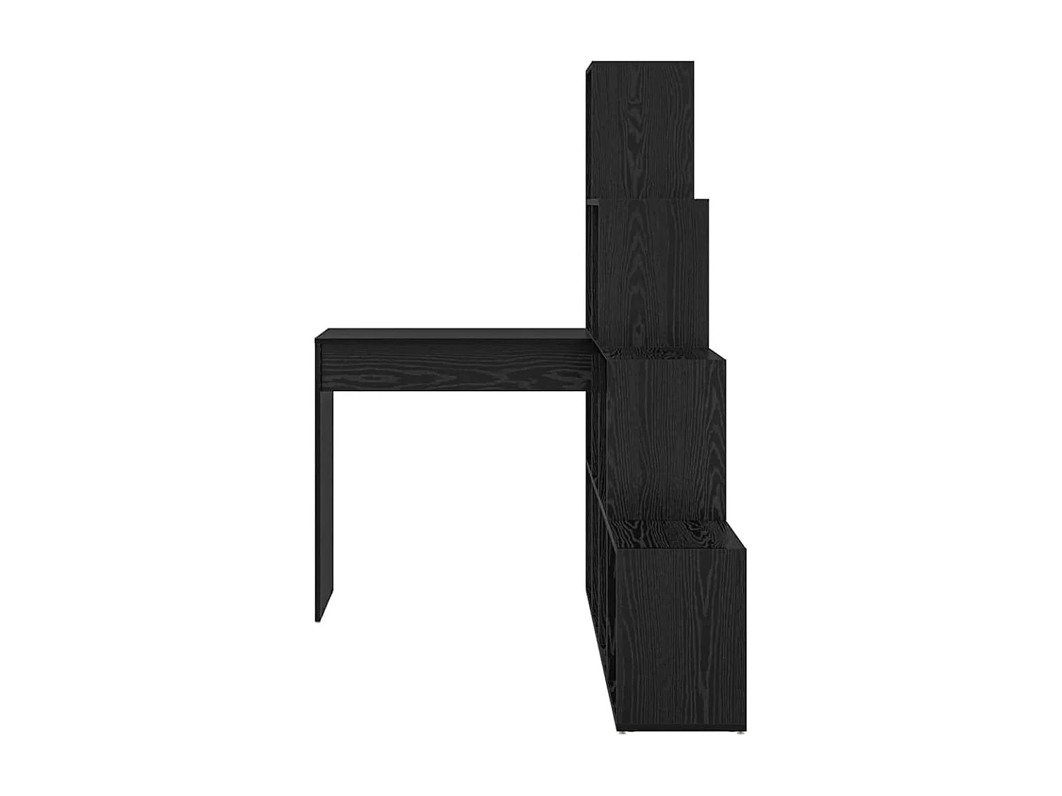 Bureau d'angle avec étagère Chêne noir 101.5 x 149.5 x 149.5 cm