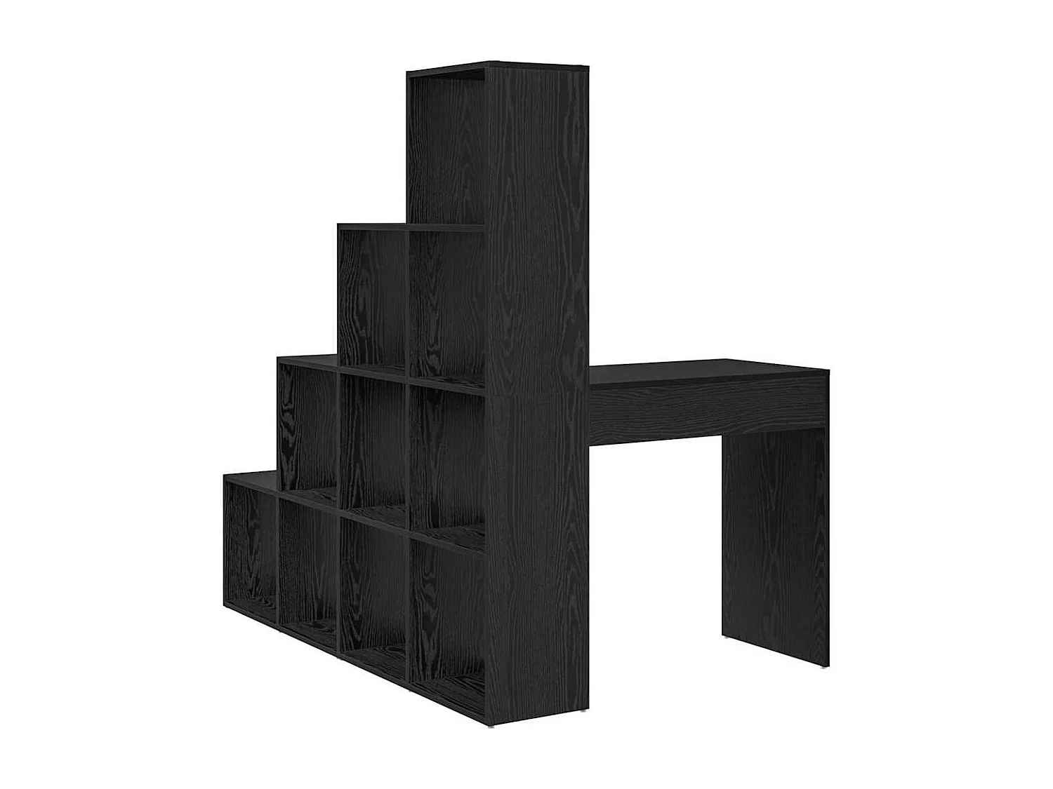 Bureau d'angle avec étagère Chêne noir 101.5 x 149.5 x 149.5 cm