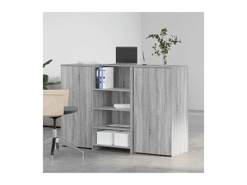 Bureau de réception sonoma gris 155x50x103,5 cm bois ingénierie