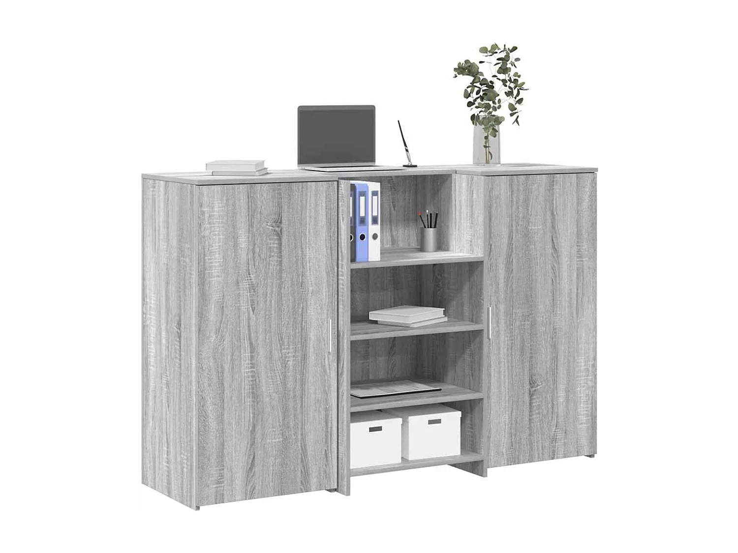 Bureau de réception sonoma gris 155x50x103,5 cm bois ingénierie