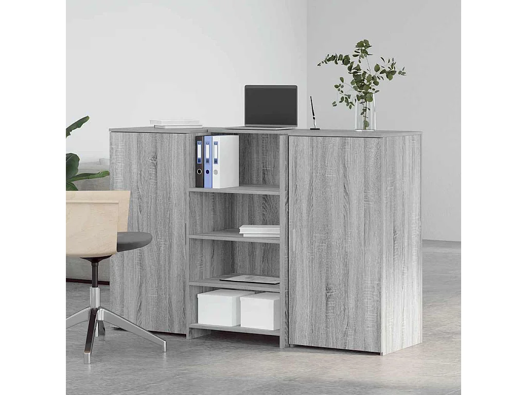 Bureau de réception sonoma gris 155x50x103,5 cm bois ingénierie
