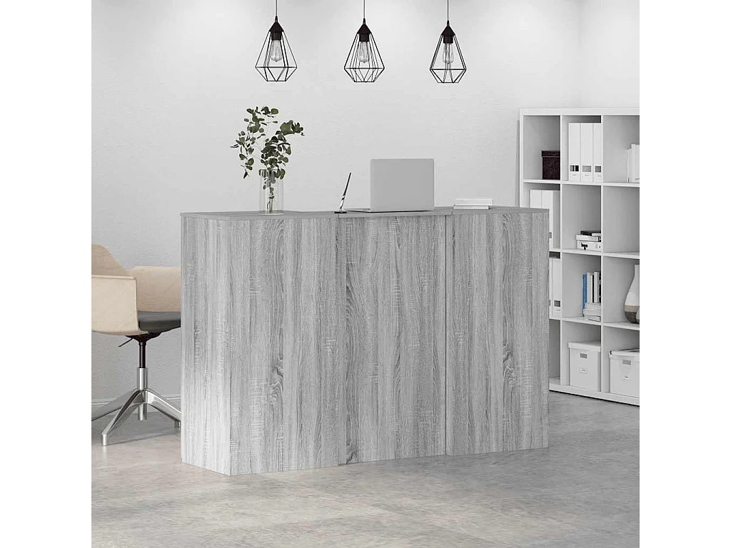 Bureau de réception sonoma gris 155x50x103,5 cm bois ingénierie