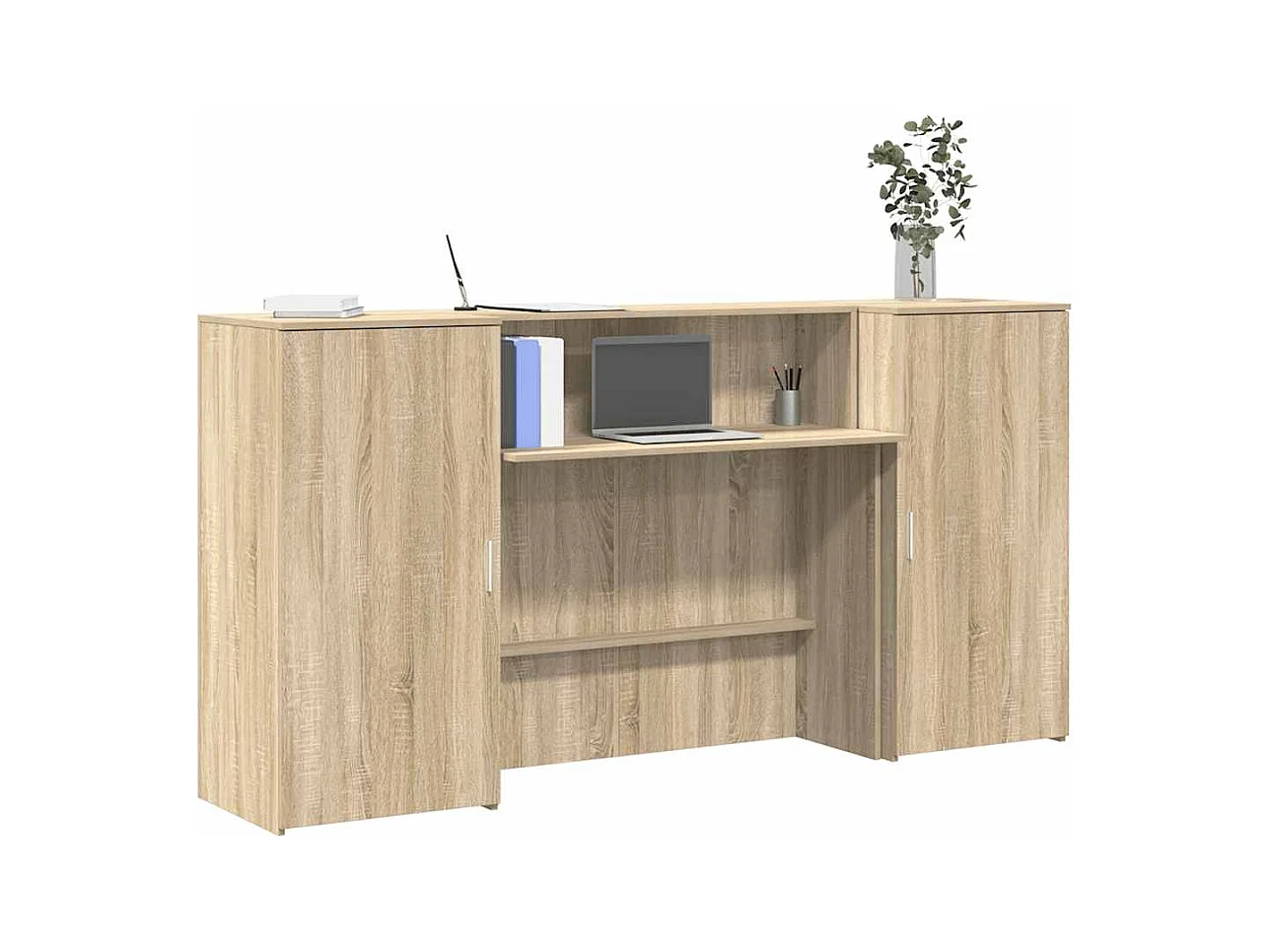 Bureau réception chêne sonoma 200x50x103,5 cm bois d'ingénierie