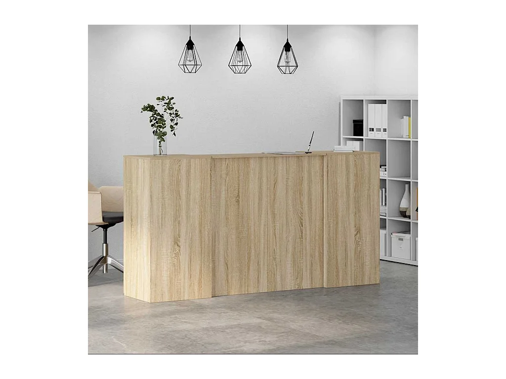 Bureau réception chêne sonoma 200x50x103,5 cm bois d'ingénierie