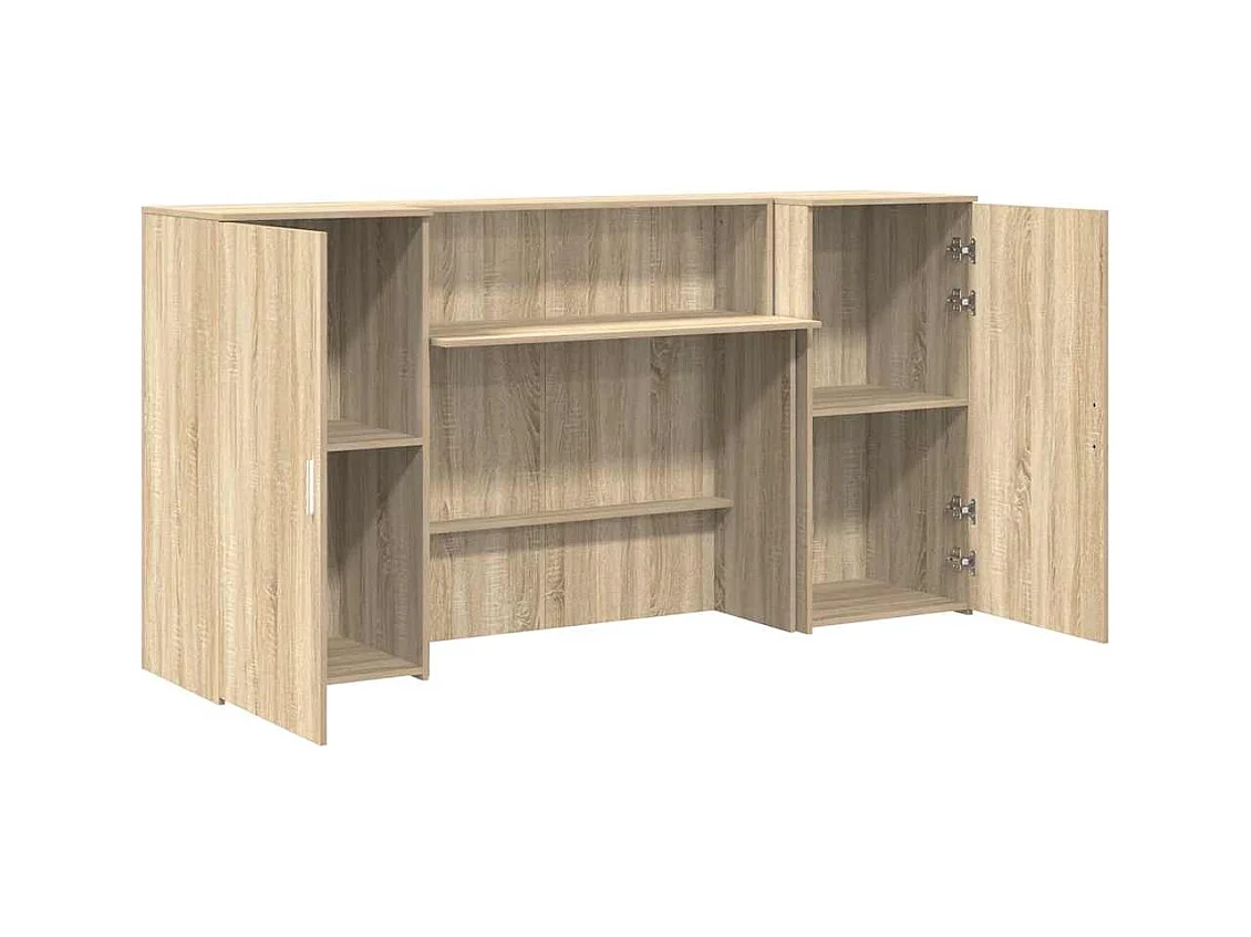 Bureau réception chêne sonoma 200x50x103,5 cm bois d'ingénierie