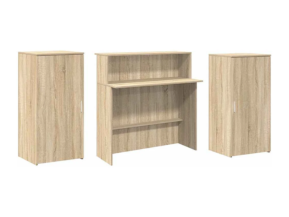 Bureau réception chêne sonoma 200x50x103,5 cm bois d'ingénierie