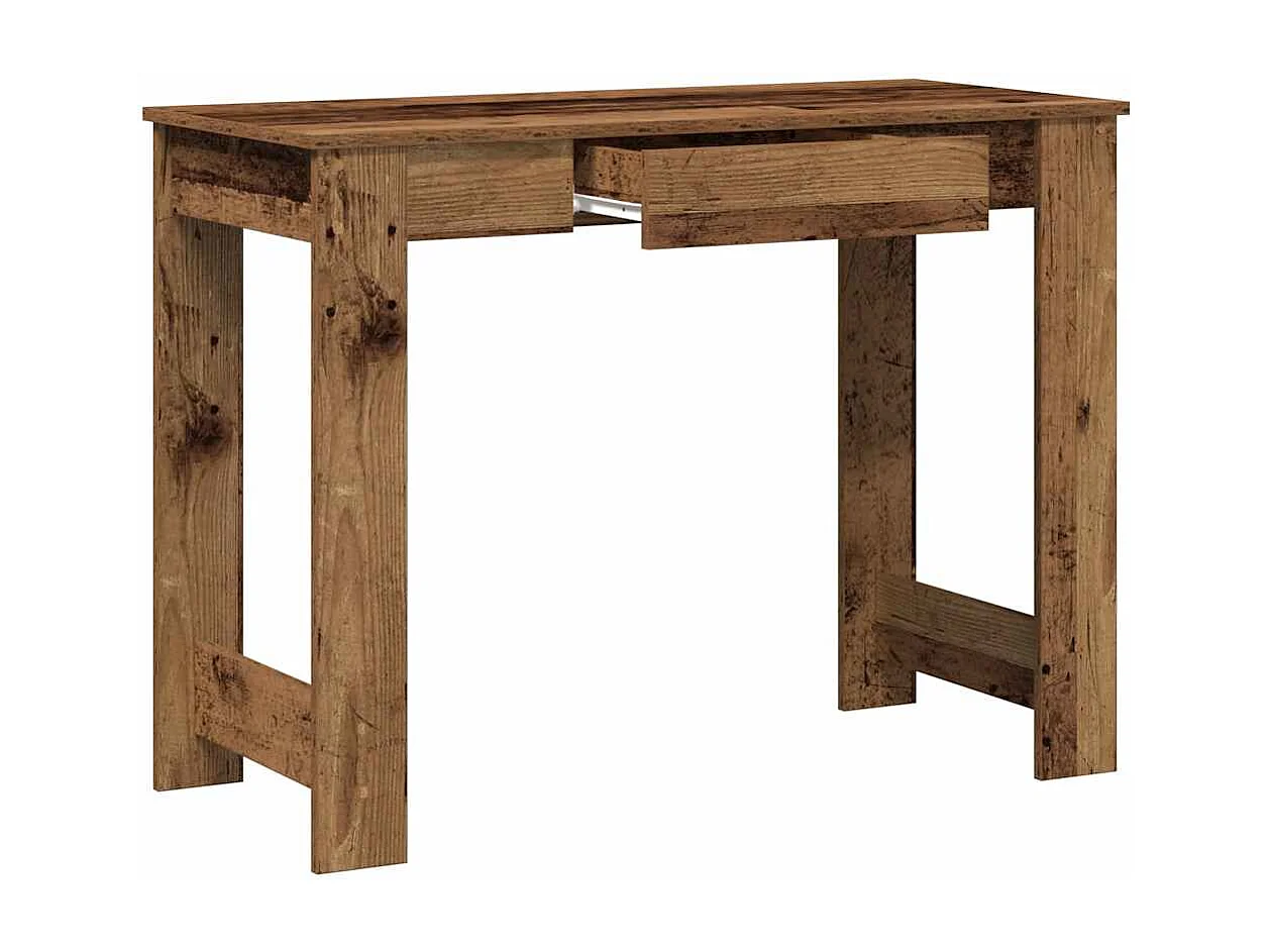 Bureau vieux bois 100x45x75 cm bois d'ingénierie