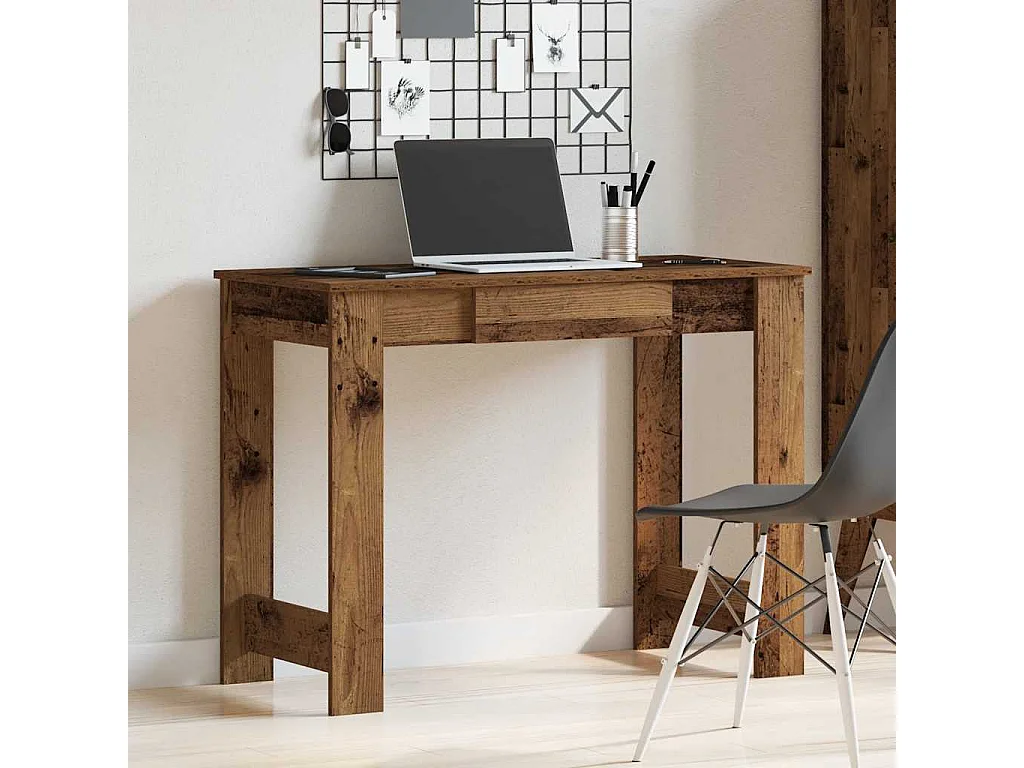 Escritorio de madera de ingeniería envejecida 100x45x75 cm
