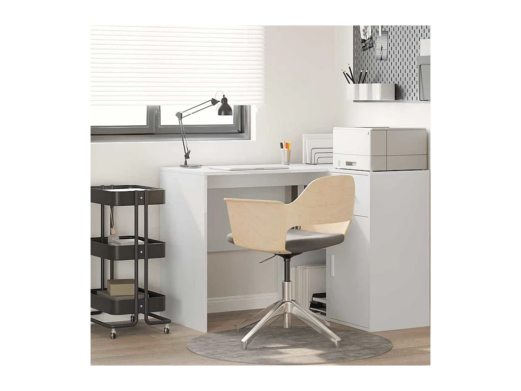 Bureau avec étagère Blanc 102 x 50 x 75 cm Bois d'ingénierie