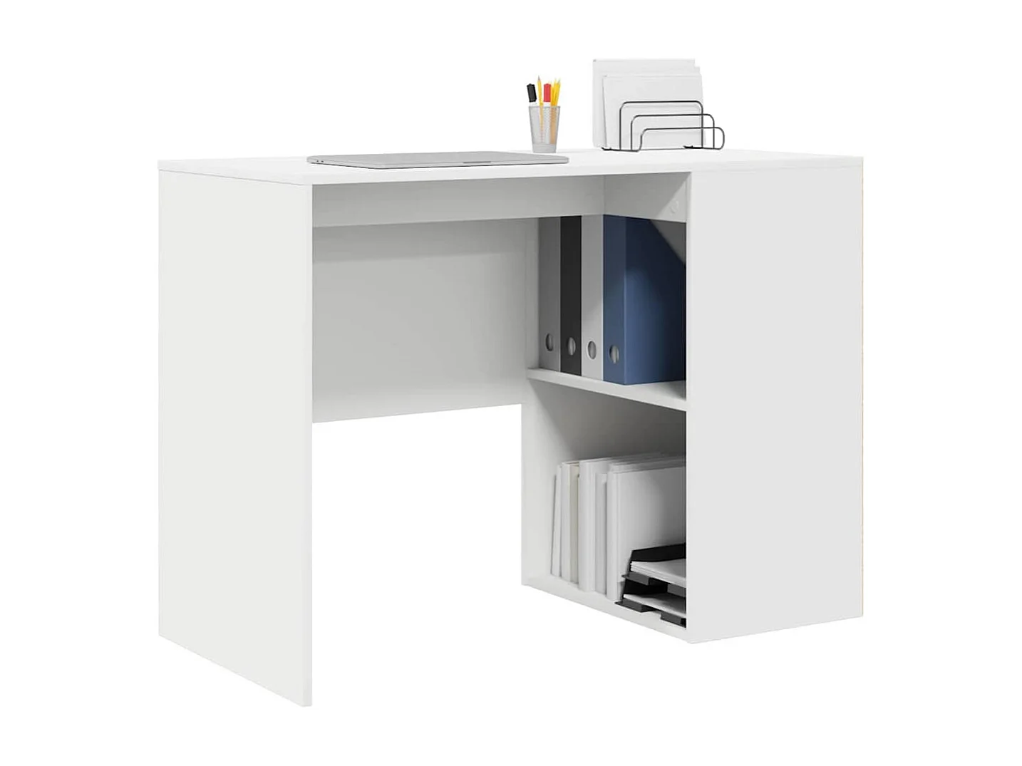 Bureau avec étagère Blanc 102 x 50 x 75 cm Bois d'ingénierie