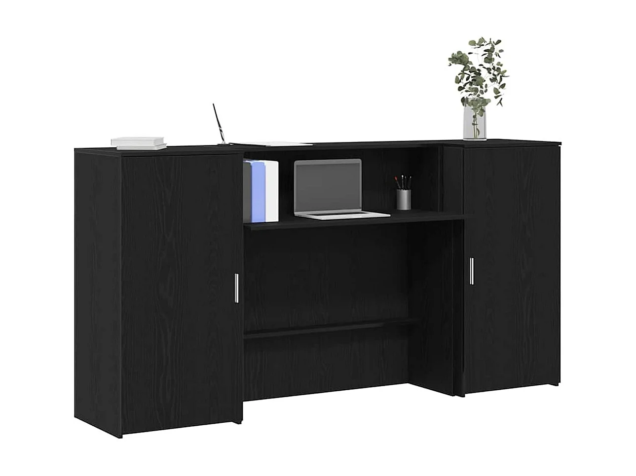 Mostrador de recepción roble negro 200x50x103,5 cm