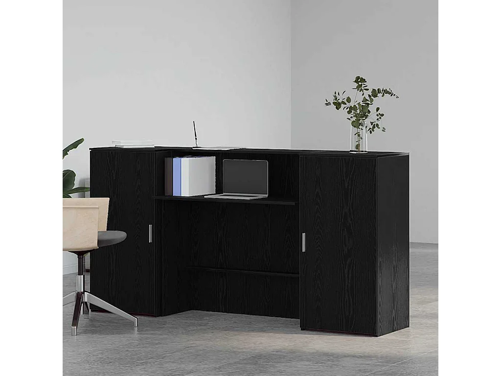 Mostrador de recepción roble negro 200x50x103,5 cm