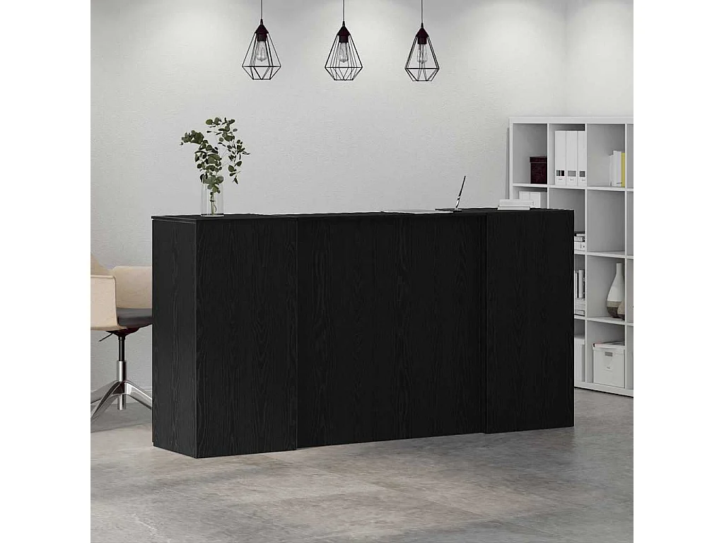 Mostrador de recepción roble negro 200x50x103,5 cm