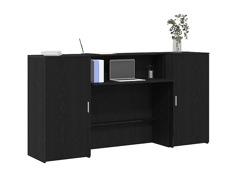 Mostrador de recepción roble negro 200x50x103,5 cm