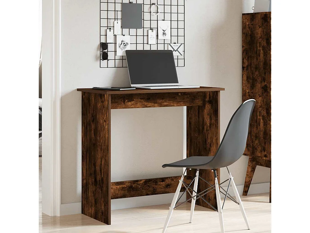 Bureau chêne fumé 80x40x75 cm bois d'ingénierie