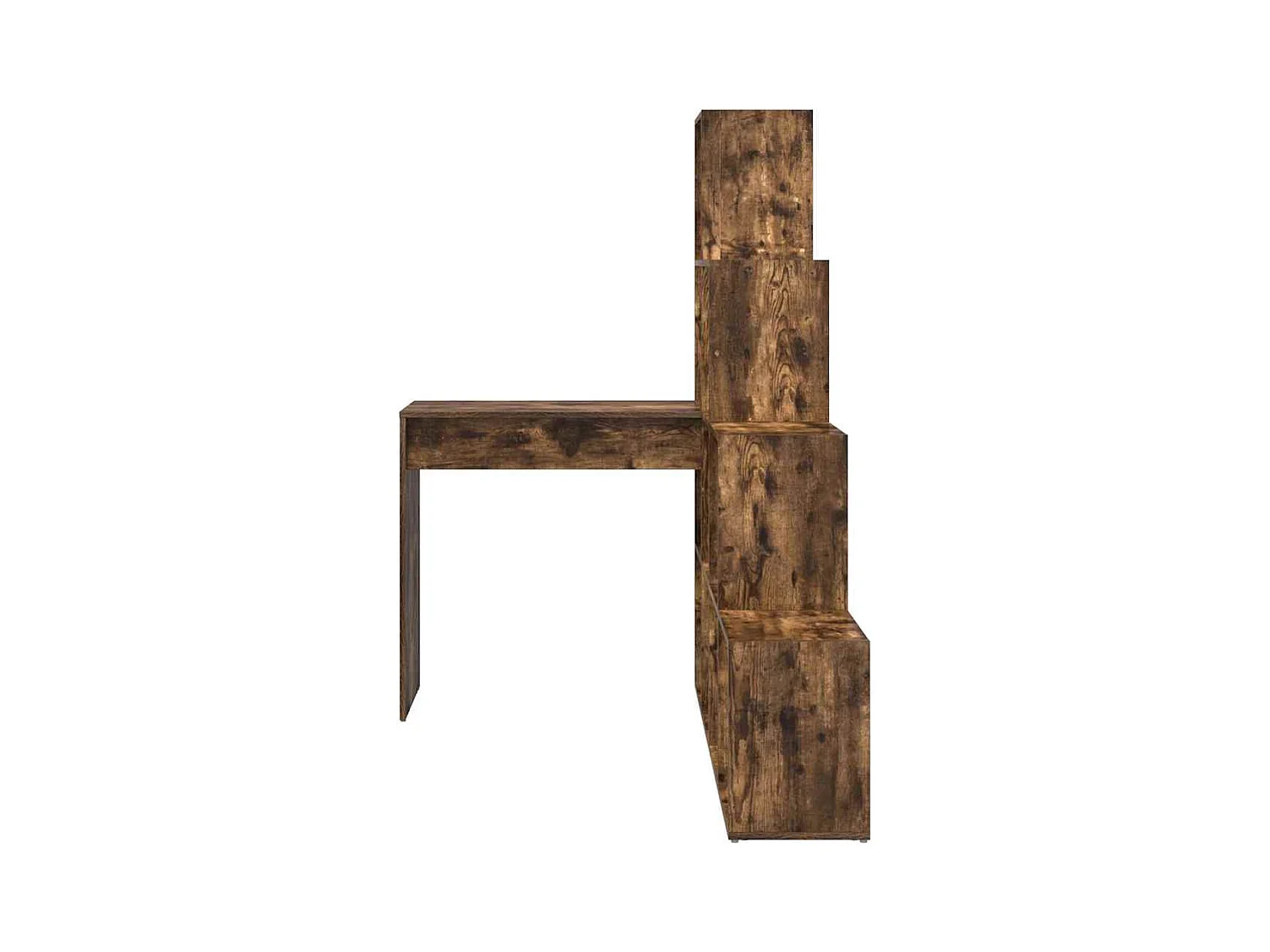 Bureau d'angle avec étagère Chêne fumé 101.5 x 149.5 x 149.5 cm