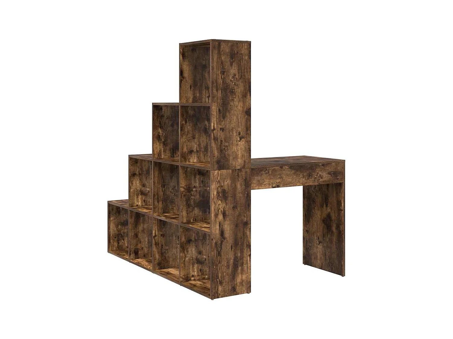 Bureau d'angle avec étagère Chêne fumé 101.5 x 149.5 x 149.5 cm