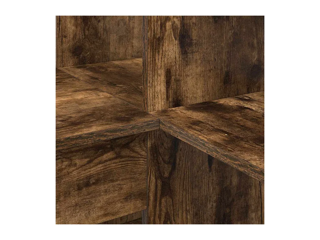 Bureau d'angle avec étagère Chêne fumé 101.5 x 149.5 x 149.5 cm