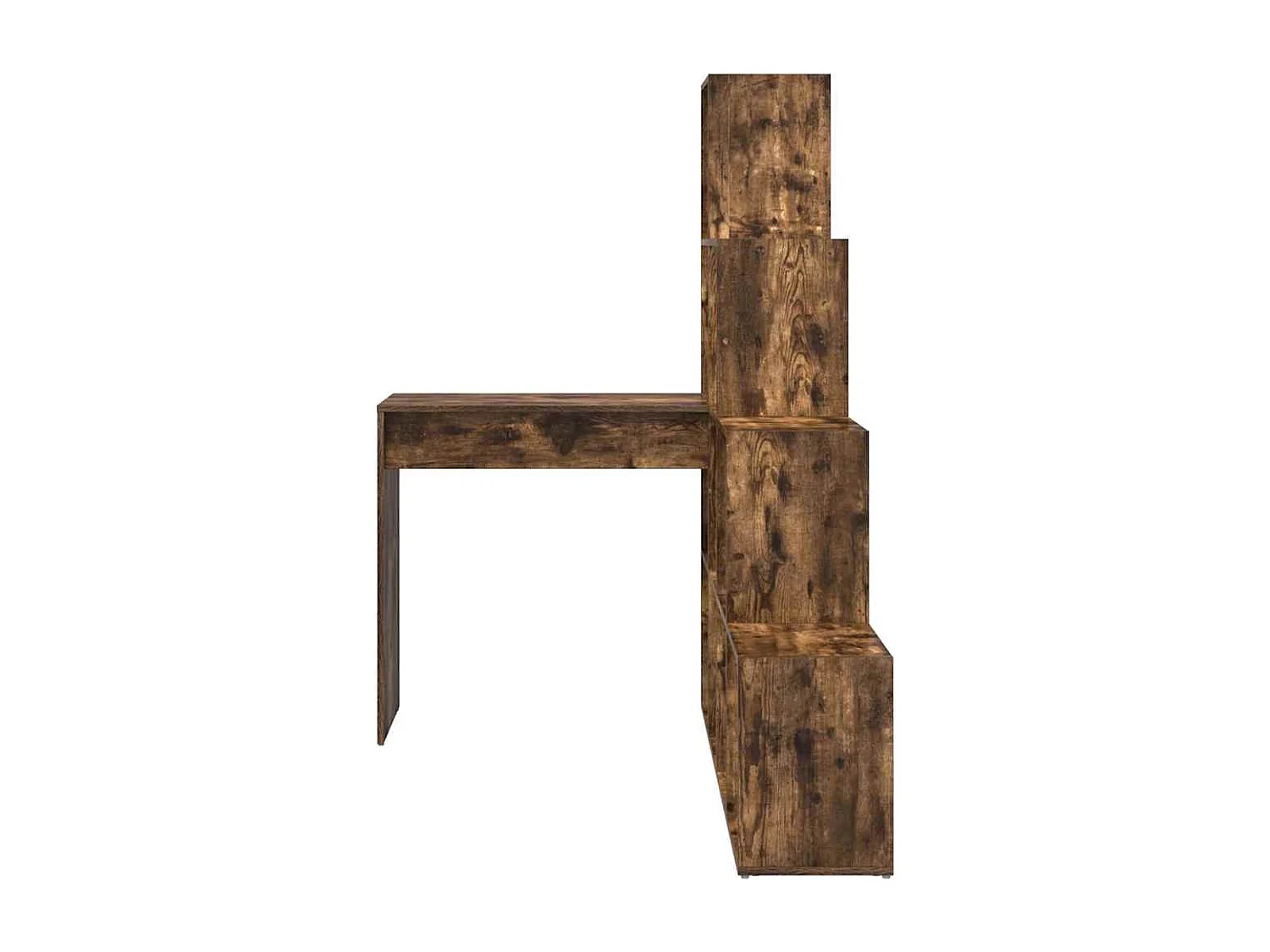 Bureau d'angle avec étagère Chêne fumé 101.5 x 149.5 x 149.5 cm