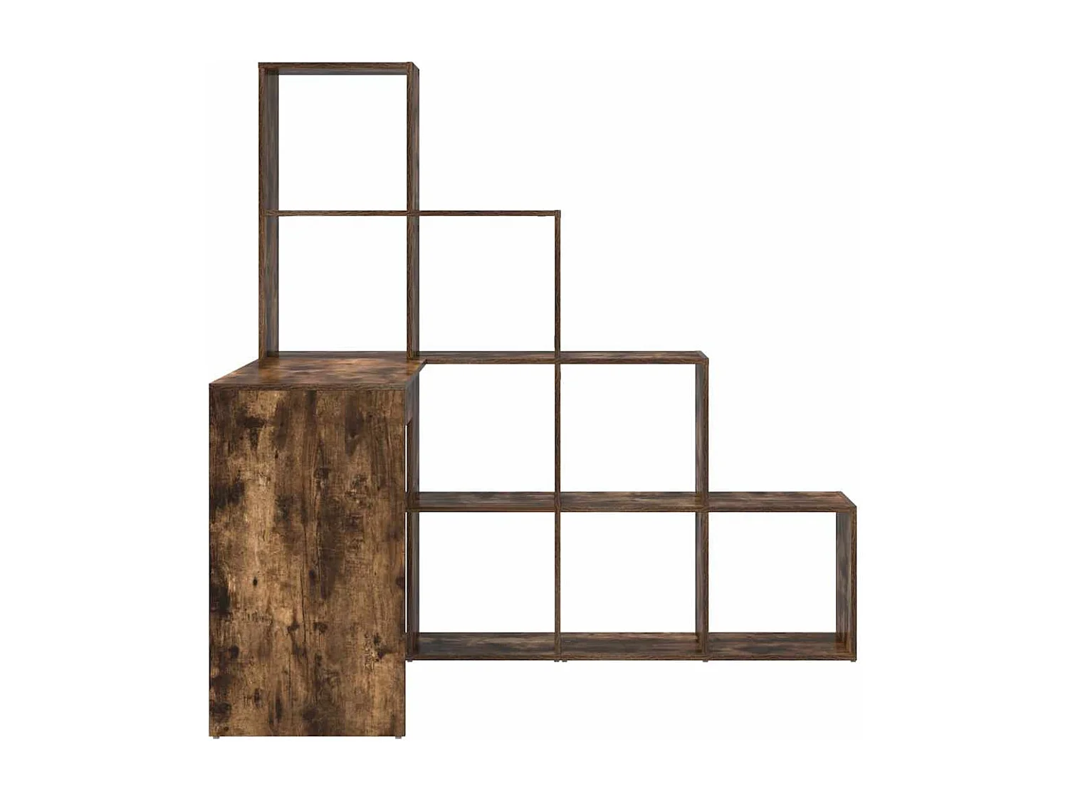 Bureau d'angle avec étagère Chêne fumé 101.5 x 149.5 x 149.5 cm