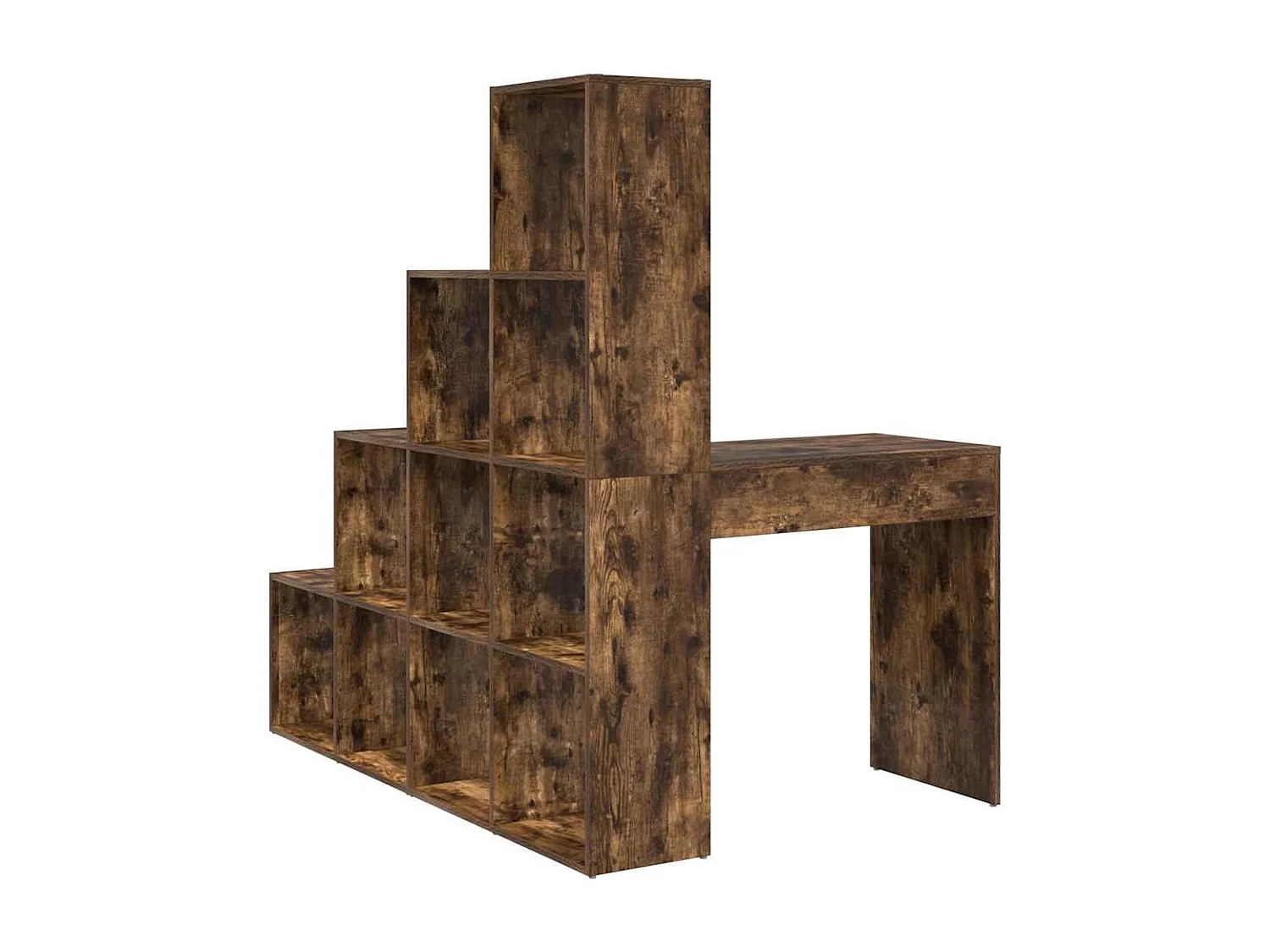 Bureau d'angle avec étagère Chêne fumé 101.5 x 149.5 x 149.5 cm