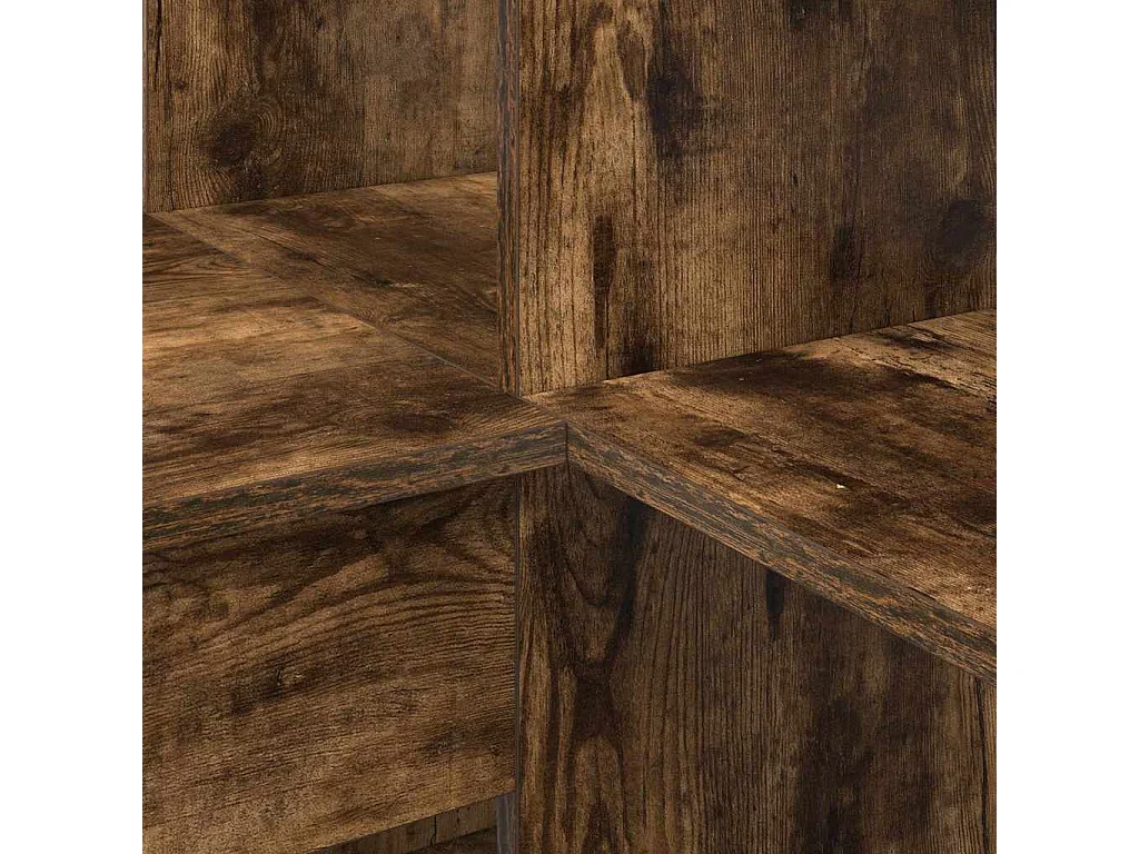 Bureau d'angle avec étagère Chêne fumé 101.5 x 149.5 x 149.5 cm