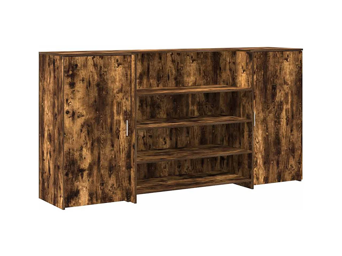 Bureau de réception chêne fumé 200x50x103,5cm bois d'ingénierie