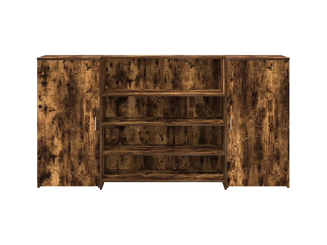 Bureau de réception chêne fumé 200x50x103,5cm bois d'ingénierie