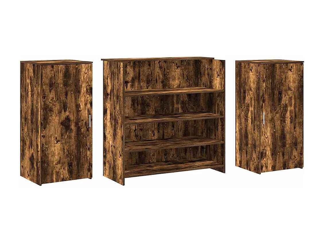 Bureau de réception chêne fumé 200x50x103,5cm bois d'ingénierie