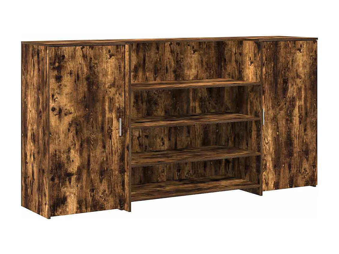 Bureau de réception chêne fumé 200x50x103,5cm bois d'ingénierie