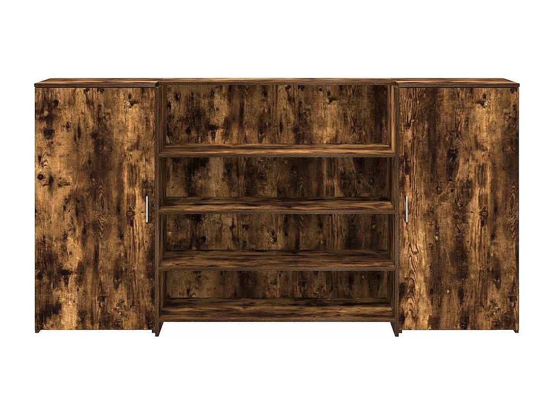 Bureau de réception chêne fumé 200x50x103,5cm bois d'ingénierie