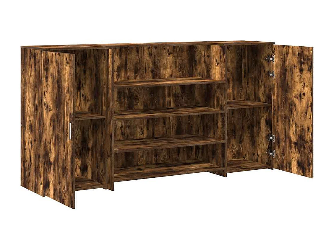 Bureau de réception chêne fumé 200x50x103,5cm bois d'ingénierie