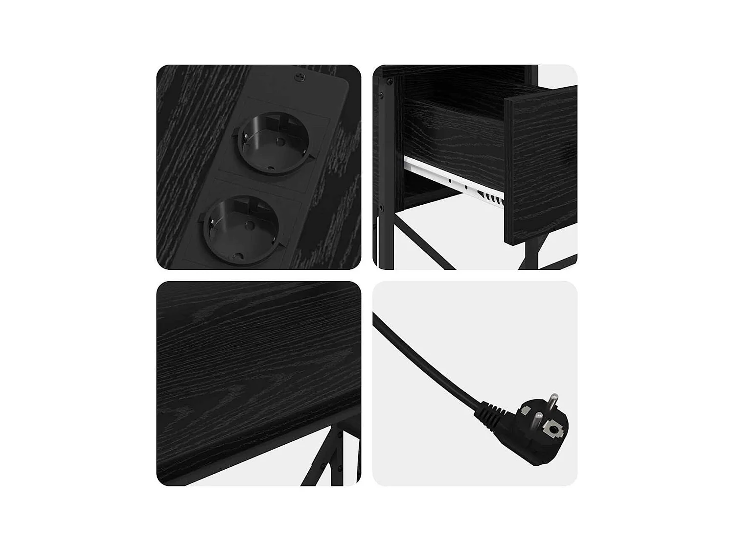 Mesa Carvalho preto 120 x 79 x 86.5 cm Madeira processada