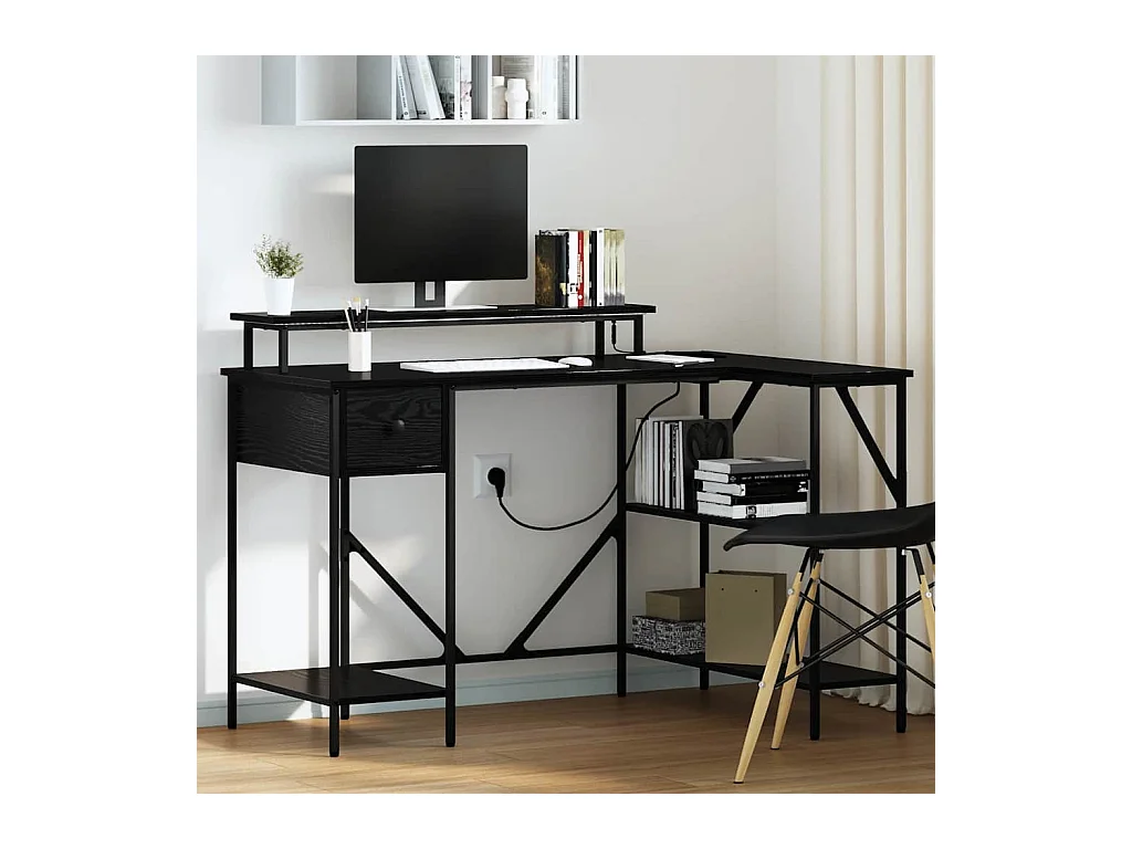Escritorio Roble negro 120 x 79 x 86.5 cm Madera contrachapada