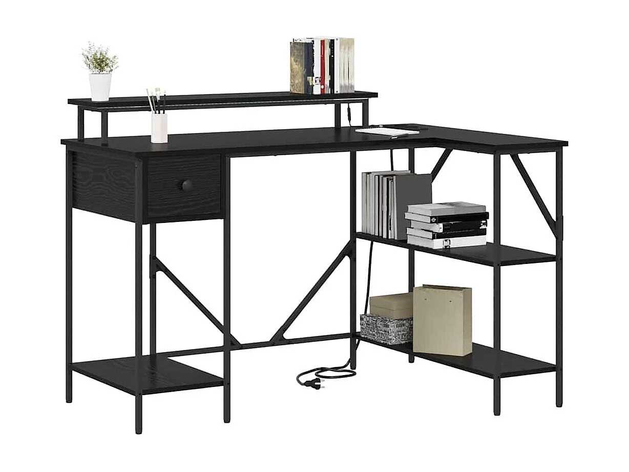 Bureau Chêne noir 120 x 79 x 86.5 cm Bois d'ingénierie