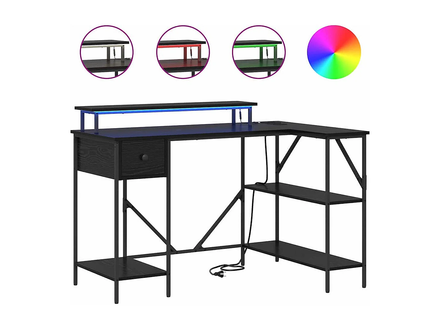 Bureau Chêne noir 120 x 79 x 86.5 cm Bois d'ingénierie
