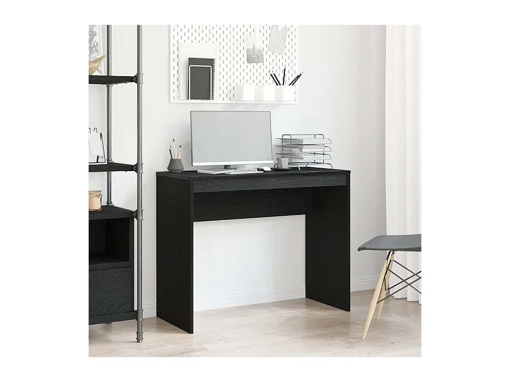 Escritorio roble negro 90x40x72 cm madera de ingeniería