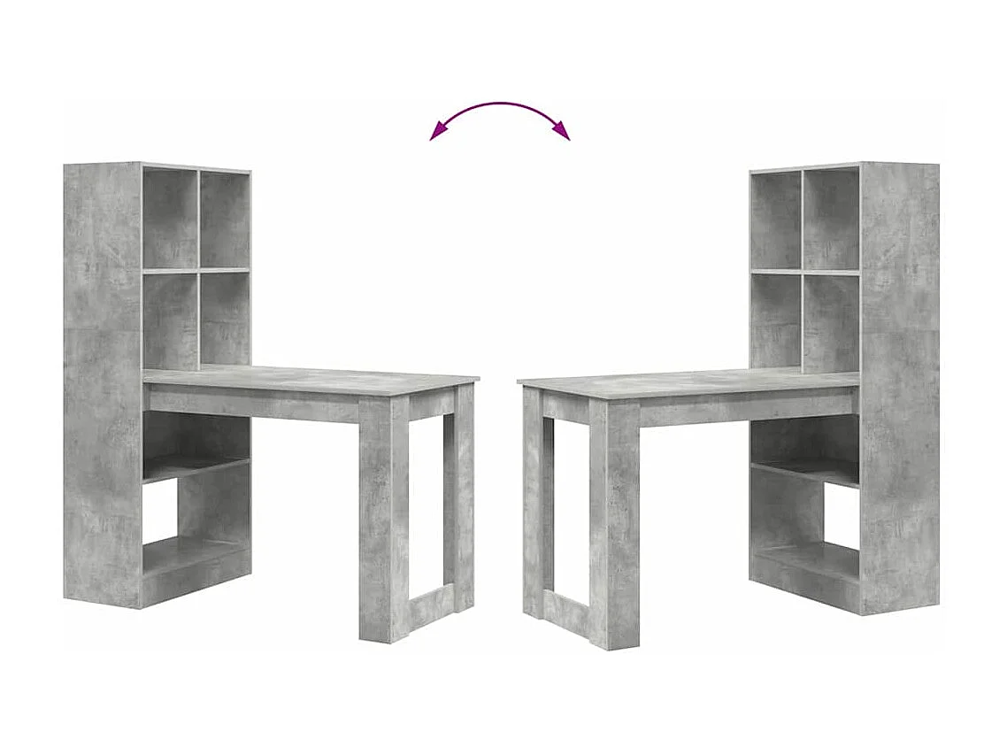 Escritorio Gris Concreto 122 x 67 x 145 cm Madera contrachapada