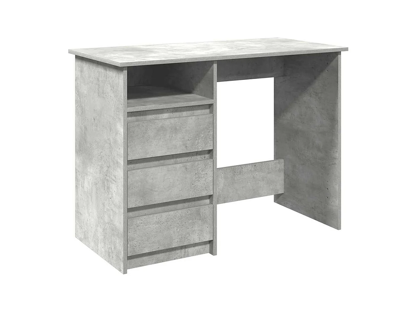 Bureau gris béton 102x50x75 cm bois d'ingénierie