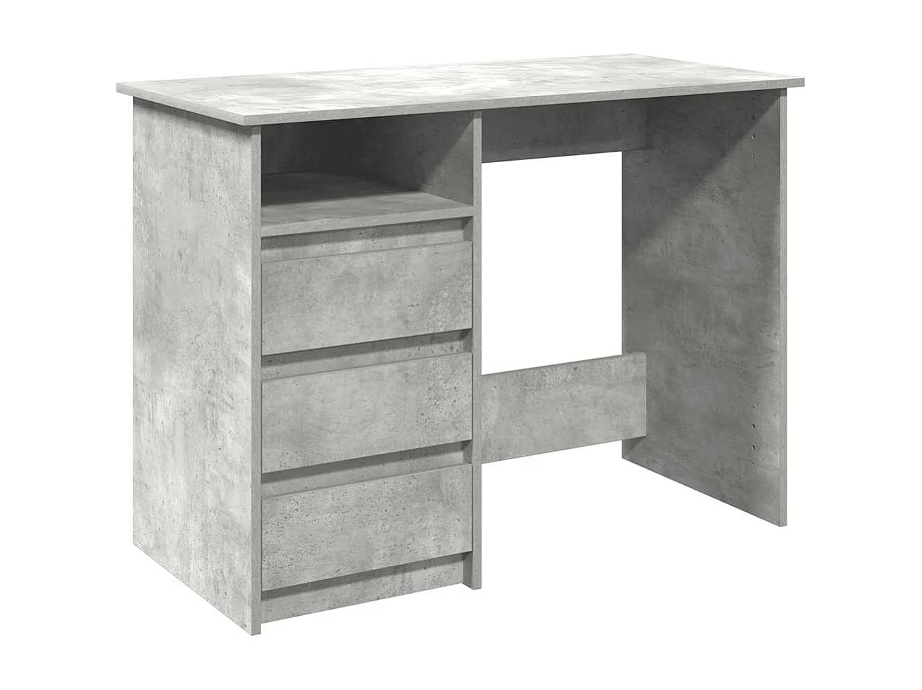 Bureau gris béton 102x50x75 cm bois d'ingénierie
