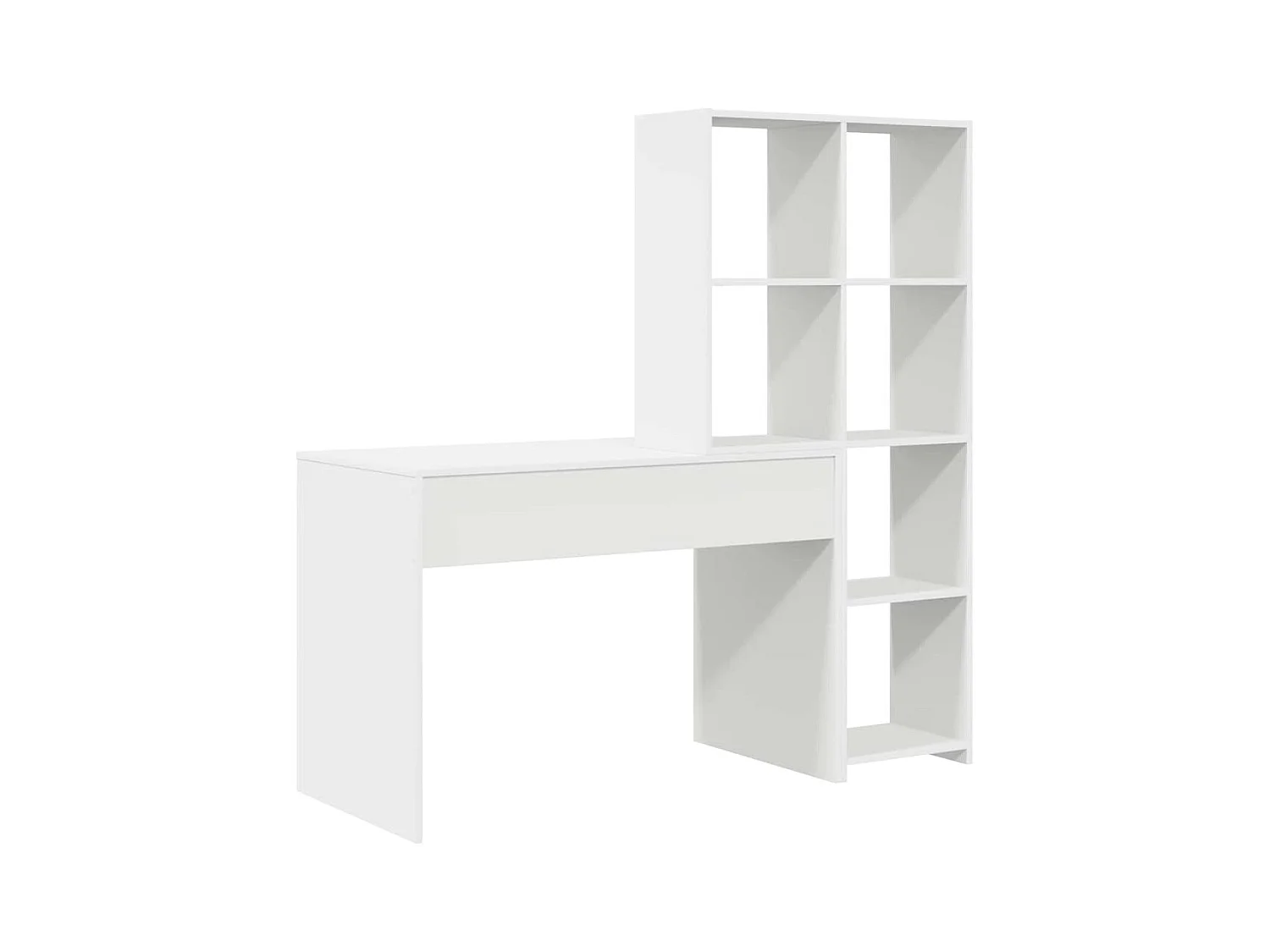 Bureau avec étagère Blanc 138.5 x 55 x 143 cm Bois d'ingénierie