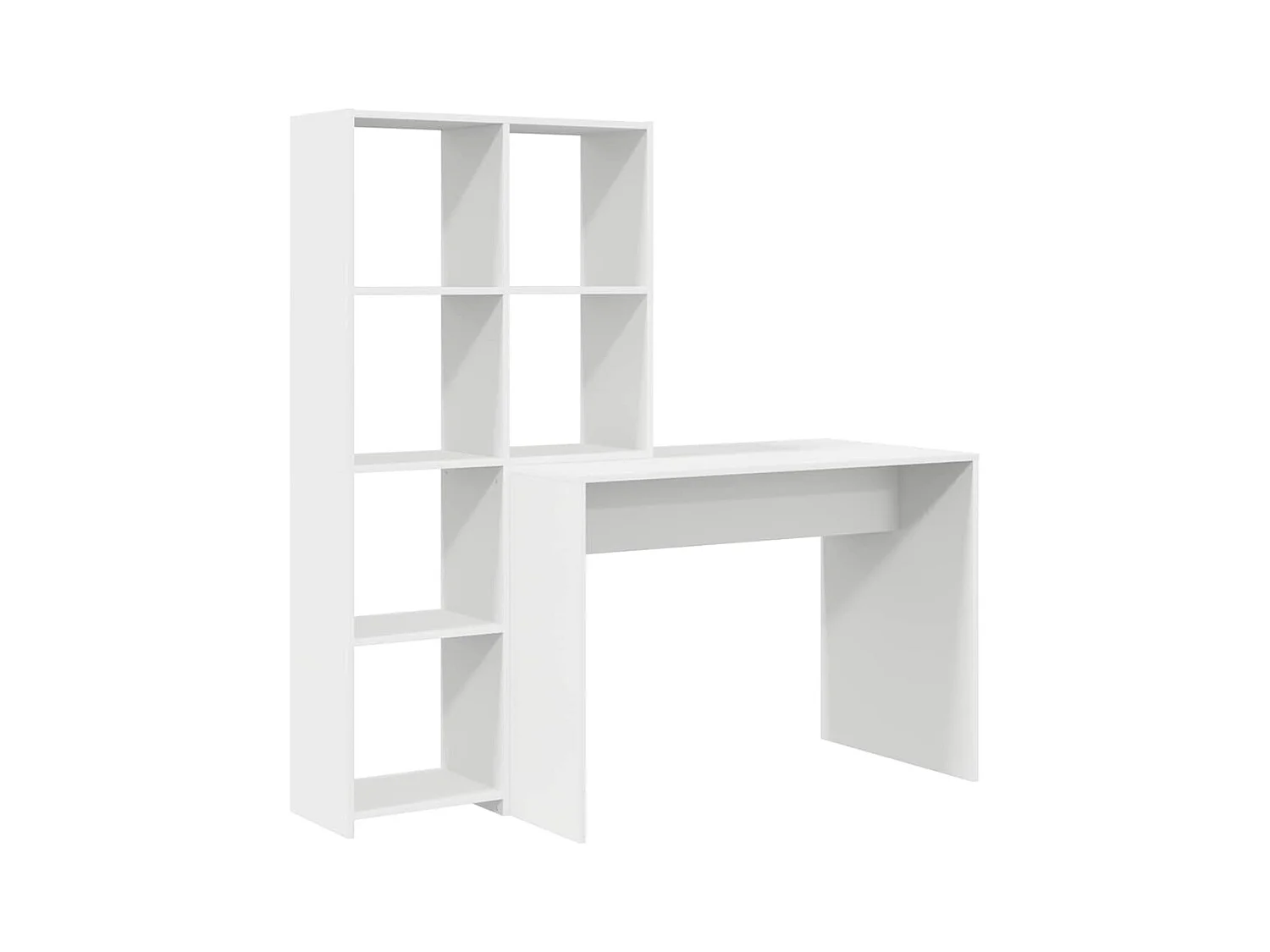 Bureau avec étagère Blanc 138.5 x 55 x 143 cm Bois d'ingénierie