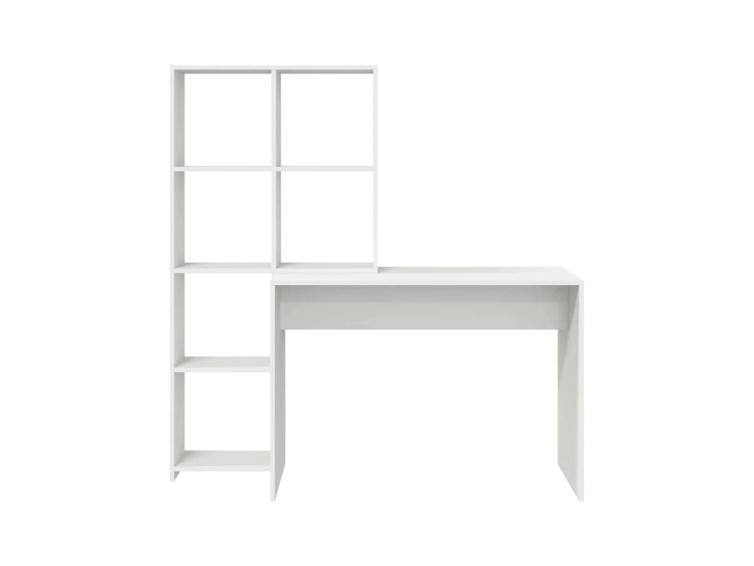 Bureau avec étagère Blanc 138.5 x 55 x 143 cm Bois d'ingénierie