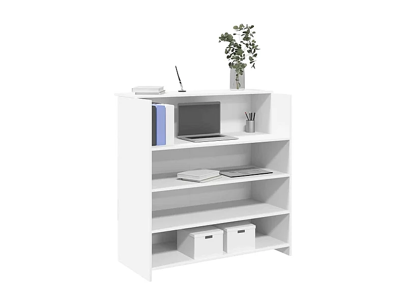 Bureau de réception blanc 100x50x103,5 cm bois d'ingénierie