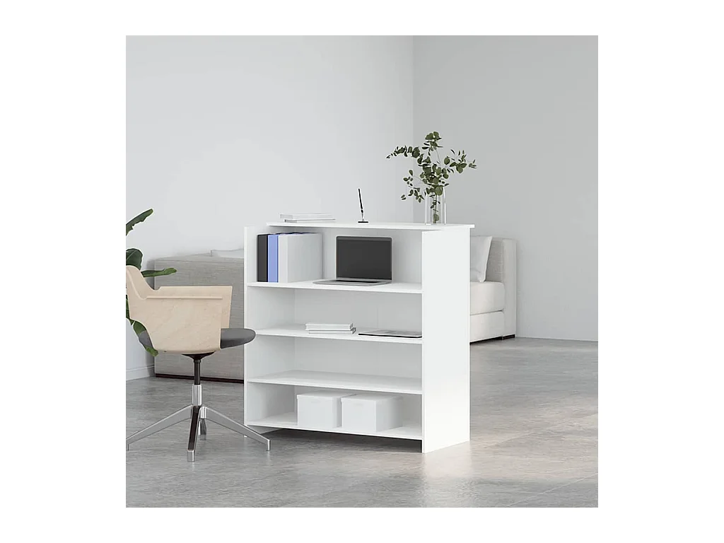 Bureau de réception blanc 100x50x103,5 cm bois d'ingénierie
