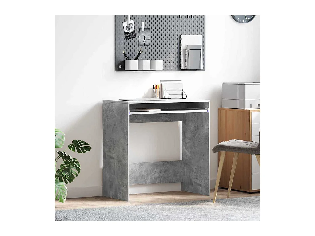 Bureau avec étagère Gris 77,5 x 43 x 79 cm Bois d'ingénierie