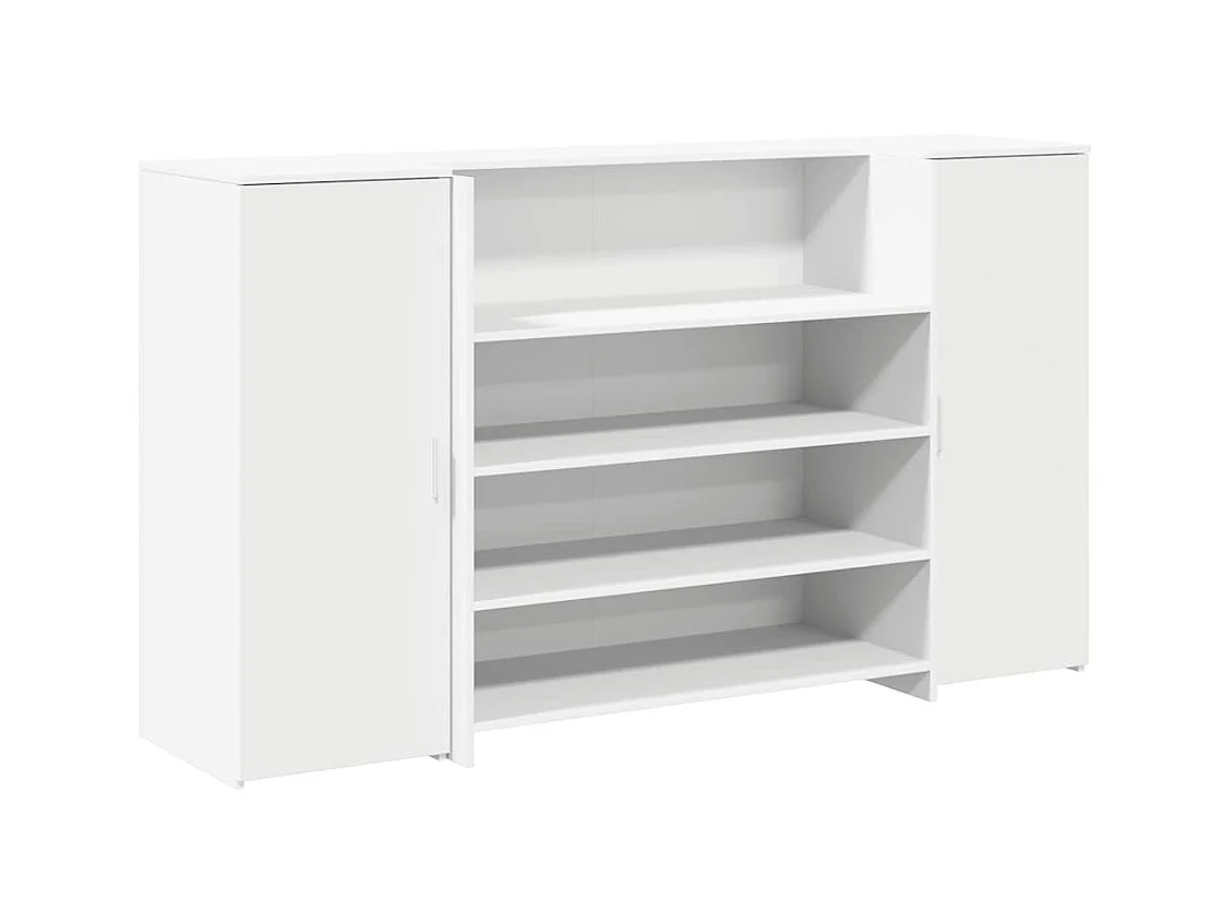 Bureau de réception blanc 180x50x103,5 cm bois d'ingénierie