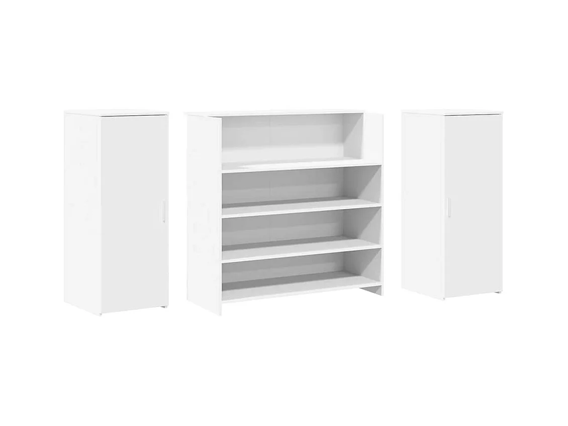 Bureau de réception blanc 180x50x103,5 cm bois d'ingénierie